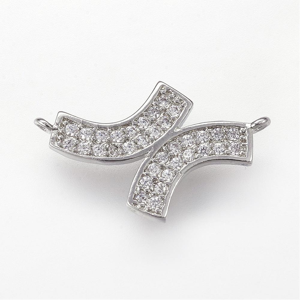 PandaHall Brass Micro Pave Cubic Zirconia Links, Platinum, 11x19x1mm, Hole: 1mm Brass+Cubic Zirconia Others PandaHall Brass Micro Pave Cubic Zirconia Links, Platinum, 11x19x1mm, Hole: 1mm Brass+Cubic Zirconia Others
