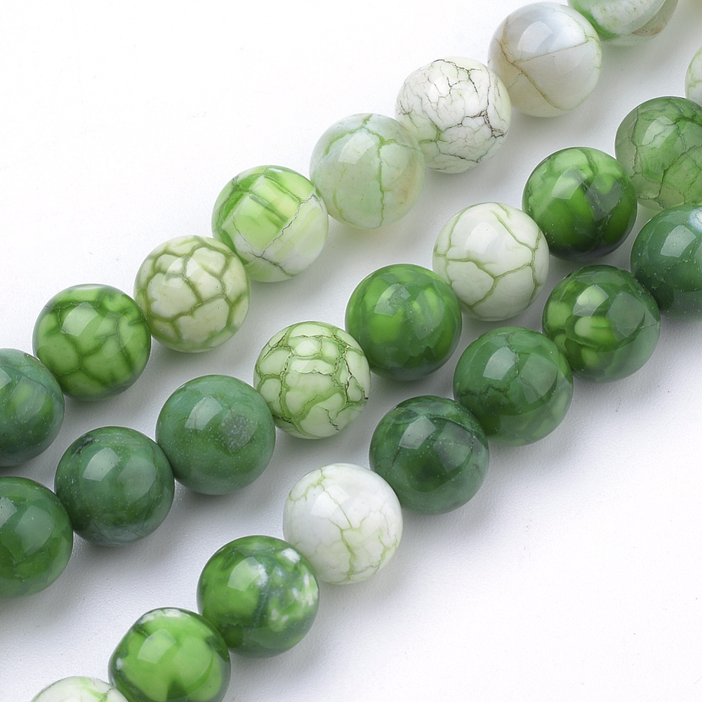 PandaHall Natural Weathered Agate Beads Strands, Dyed, Round, Green, 8mm, Hole: 1mm; about 50pcs/strand, 15.7 PandaHall Natural Weathered Agate Beads Strands, Dyed, Round, Green, 8mm, Hole: 1mm; about 50pcs/strand, 15.7