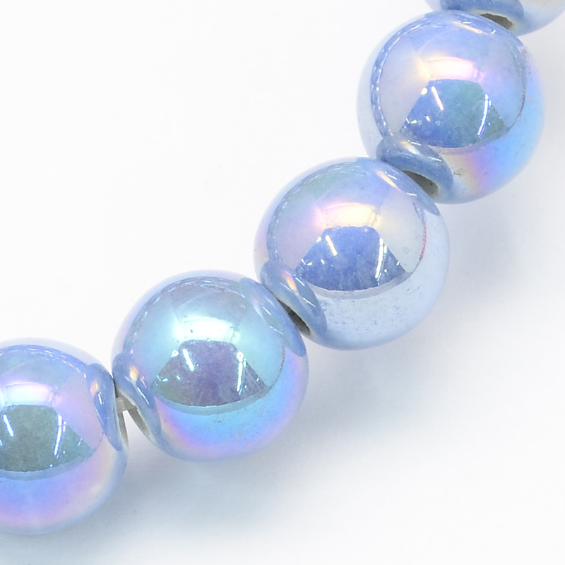 PandaHall Handmade Porcelain Round Beads, AB Color Plated, LightSkyBlue, 9mm, Hole: 2mm Porcelain Round Blue PandaHall Handmade Porcelain Round Beads, AB Color Plated, LightSkyBlue, 9mm, Hole: 2mm Porcelain Round Blue