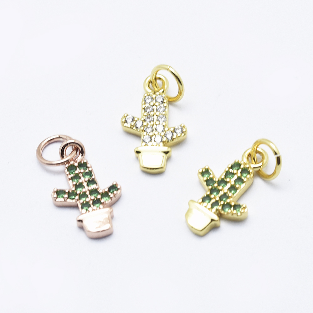PandaHall Environmental Brass Micro Pave Cubic Zirconia Charms, Cadmium Free & Nickel Free & Lead Free, Cactus, Mixed Color, 14x8x2mm, Hole... PandaHall Environmental Brass Micro Pave Cubic Zirconia Charms, Cadmium Free & Nickel Free & Lead Free, Cactus, Mixed Color, 14x8x2mm, Hole...