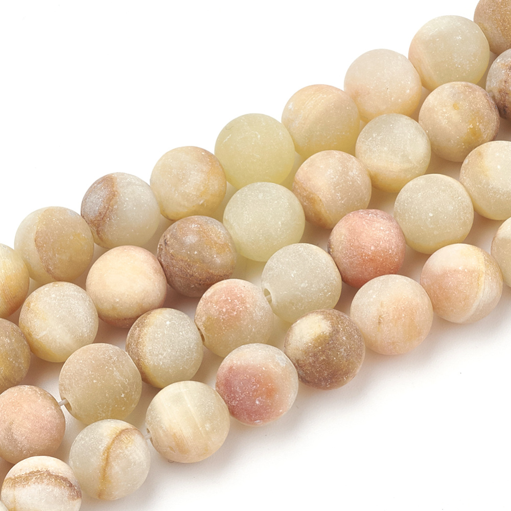 PandaHall Natural Jade Beads Strands, Frosted, Round, 8~8.5mm, Hole: 1mm; about 47pcs/strand, 15.5 PandaHall Natural Jade Beads Strands, Frosted, Round, 8~8.5mm, Hole: 1mm; about 47pcs/strand, 15.5