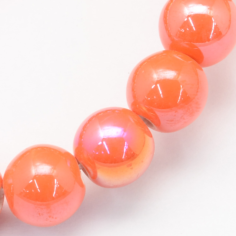 PandaHall Handmade Porcelain Round Beads, AB Color Plated, Coral, 9mm, Hole: 2mm Porcelain Round Red PandaHall Handmade Porcelain Round Beads, AB Color Plated, Coral, 9mm, Hole: 2mm Porcelain Round Red