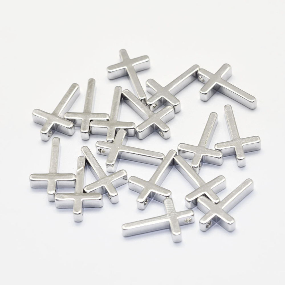 PandaHall Long-Lasting Plated Brass Charms, Real Platinum Plated, Nickel Free, Cross, 13x8.5x2.5mm, Hole: 1mm Brass Cross PandaHall Long-Lasting Plated Brass Charms, Real Platinum Plated, Nickel Free, Cross, 13x8.5x2.5mm, Hole: 1mm Brass Cross