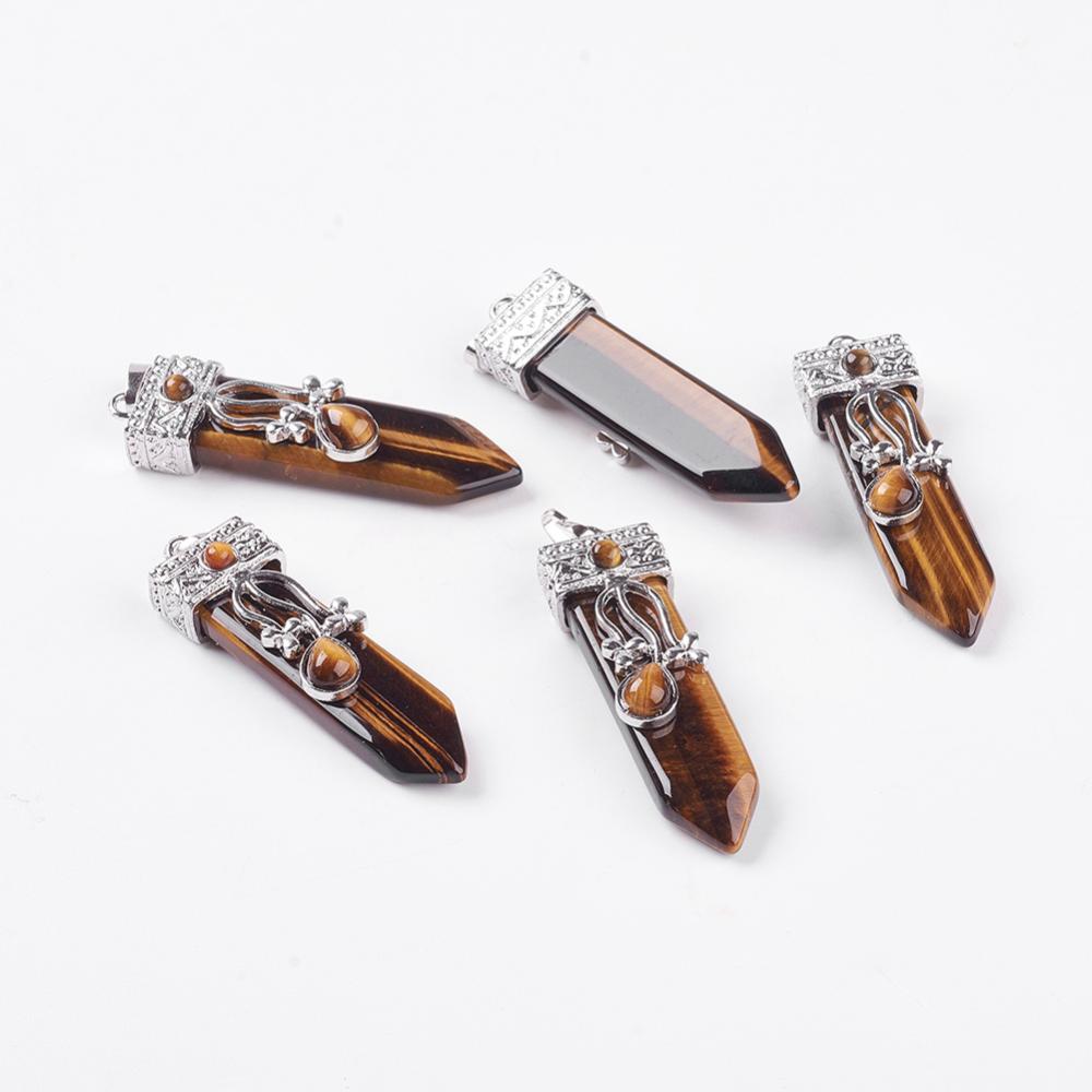 PandaHall Natural Tiger Eye Big Pendants, with Alloy Findings, Arrow, Platinum, 56~58x16x10mm, Hole: 5x7mm Tiger Eye Others PandaHall Natural Tiger Eye Big Pendants, with Alloy Findings, Arrow, Platinum, 56~58x16x10mm, Hole: 5x7mm Tiger Eye Others