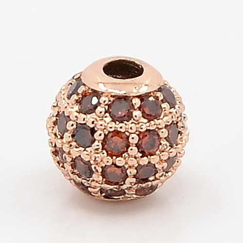 PandaHall Sienna CZ Jewelry Findings Brass Micro Pave Cubic Zirconia Round Beads, Grade AAA, Lead Free & Cadmium Free & Nickel Free, Rose... PandaHall Sienna CZ Jewelry Findings Brass Micro Pave Cubic Zirconia Round Beads, Grade AAA, Lead Free & Cadmium Free & Nickel Free, Rose...