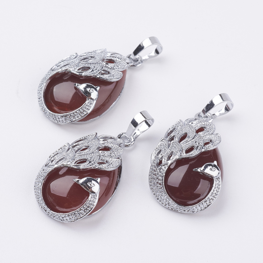 PandaHall Natural Carnelian Pendants, with Alloy Finding, Drop with Peacock, Platinum, 33x20x10.5mm, Hole: 5x6.5mm Carnelian Drop PandaHall Natural Carnelian Pendants, with Alloy Finding, Drop with Peacock, Platinum, 33x20x10.5mm, Hole: 5x6.5mm Carnelian Drop