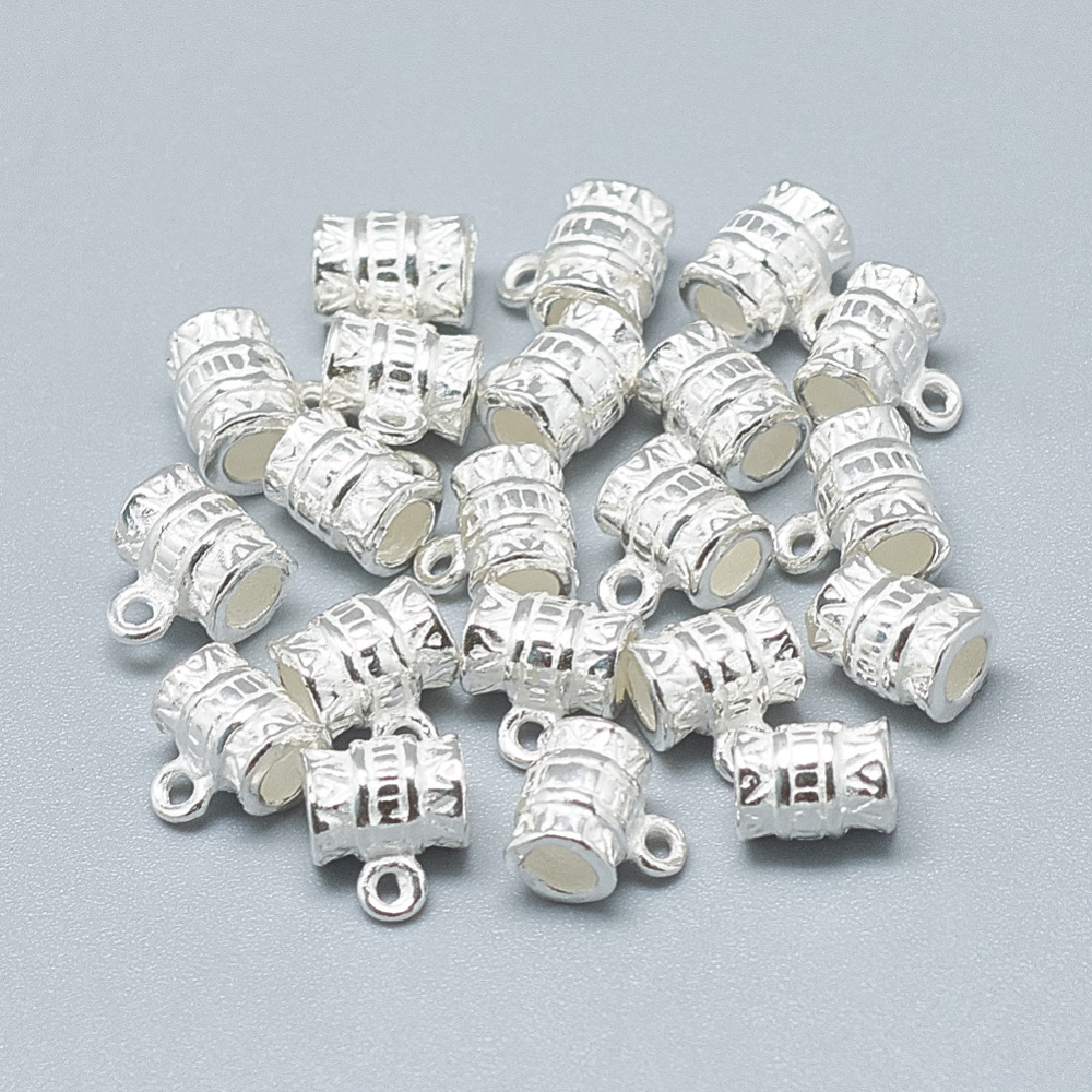 PandaHall 925 Sterling Silver Hanger Links, Column, Silver, 7.5x6.5x5mm, Hole: 1mm; 2.5mm Inner Diameter Sterling Silver Column Silver PandaHall 925 Sterling Silver Hanger Links, Column, Silver, 7.5x6.5x5mm, Hole: 1mm; 2.5mm Inner Diameter Sterling Silver Column Silver