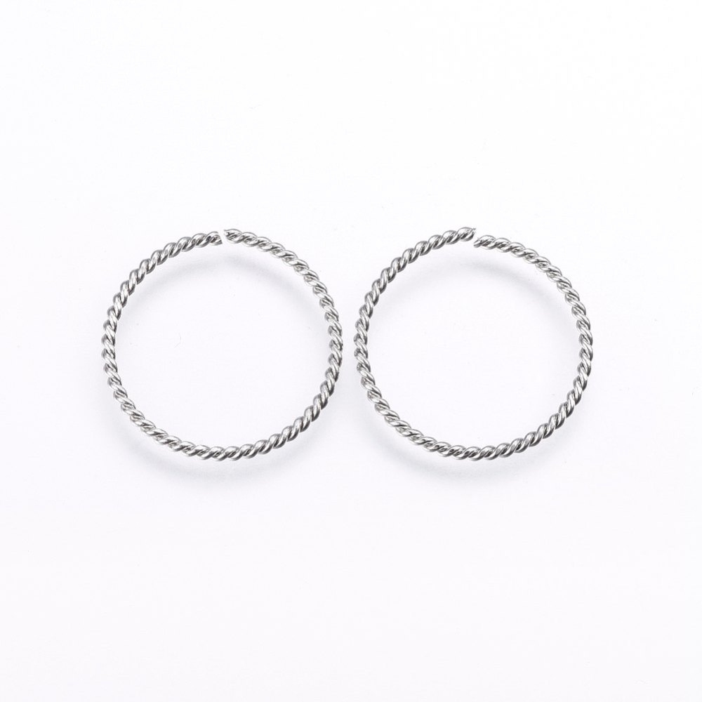 PandaHall 304 Stainless Steel Linking Rings, Round, Stainless Steel Color, 21x1.3mm; Inner Diameter: 18mm Stainless Steel Round