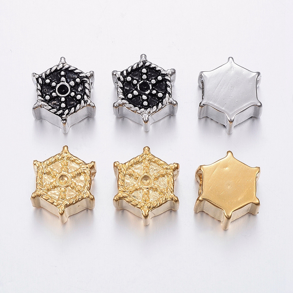 PandaHall 304 Stainless Steel European Beads, Large Hole Beads, Helm, Mixed Color, 14x8mm, Hole: 5mm Stainless Steel Anchor & Helm... PandaHall 304 Stainless Steel European Beads, Large Hole Beads, Helm, Mixed Color, 14x8mm, Hole: 5mm Stainless Steel Anchor & Helm...