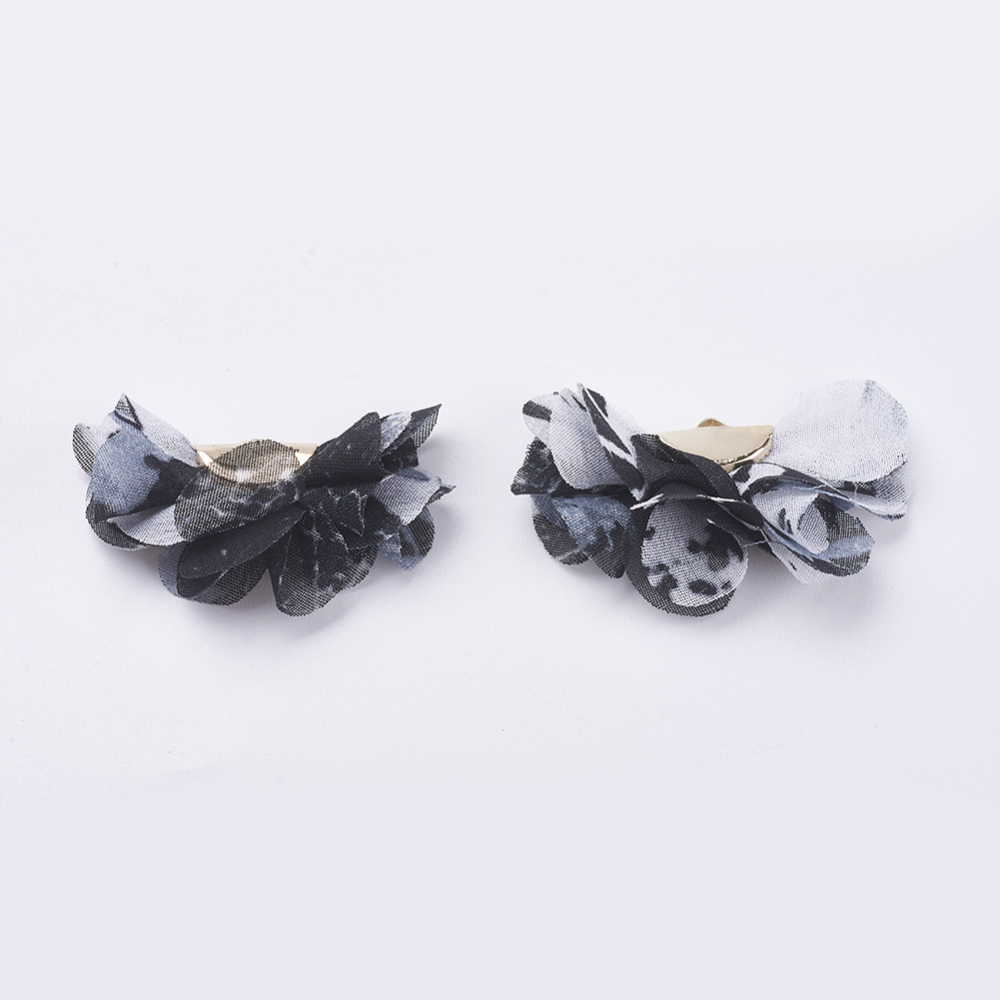 PandaHall Nylon Pendant Decorations, with Iron Findings, Flower, Light Gold, Black, 22~25x37~41x4~4.5mm, Hole: 1mm Nylon Flower Black PandaHall Nylon Pendant Decorations, with Iron Findings, Flower, Light Gold, Black, 22~25x37~41x4~4.5mm, Hole: 1mm Nylon Flower Black