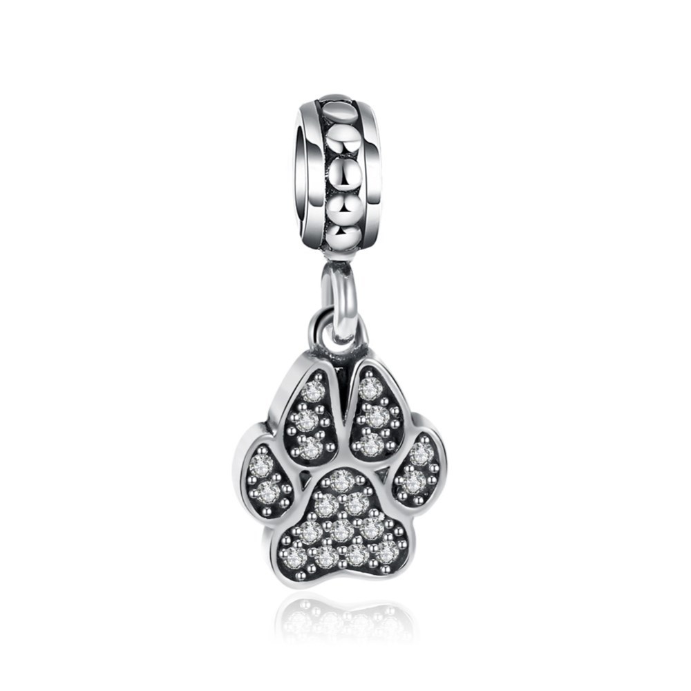 PandaHall 925 Thai Sterling Silver European Dangle Beads, with Cubic Zirconia, Large Hole Pendants, Paw Print, Antique Silver, 23x10mm Thai... PandaHall 925 Thai Sterling Silver European Dangle Beads, with Cubic Zirconia, Large Hole Pendants, Paw Print, Antique Silver, 23x10mm Thai...