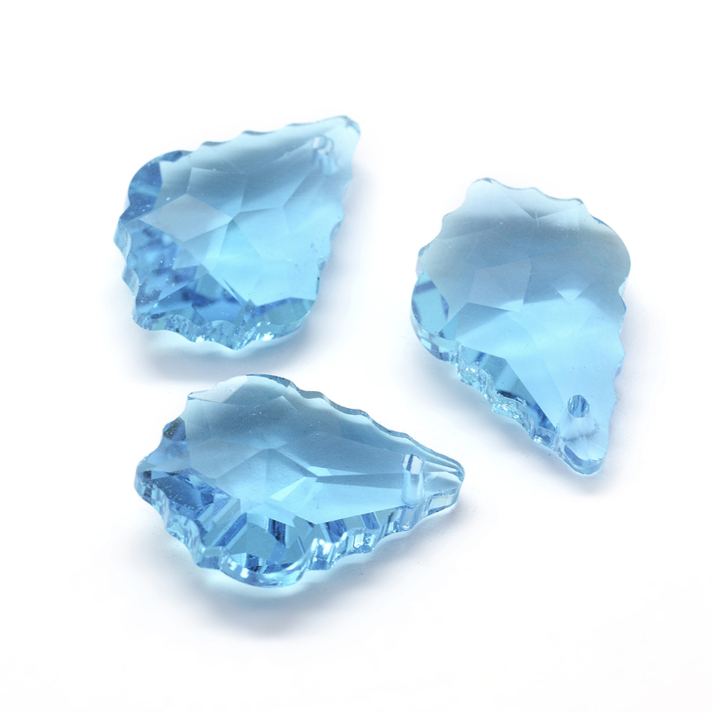 PandaHall Faceted Glass Pendants, Leaf, SkyBlue, 22x15.5x8.5mm, Hole: 1mm Glass Leaf Blue PandaHall Faceted Glass Pendants, Leaf, SkyBlue, 22x15.5x8.5mm, Hole: 1mm Glass Leaf Blue