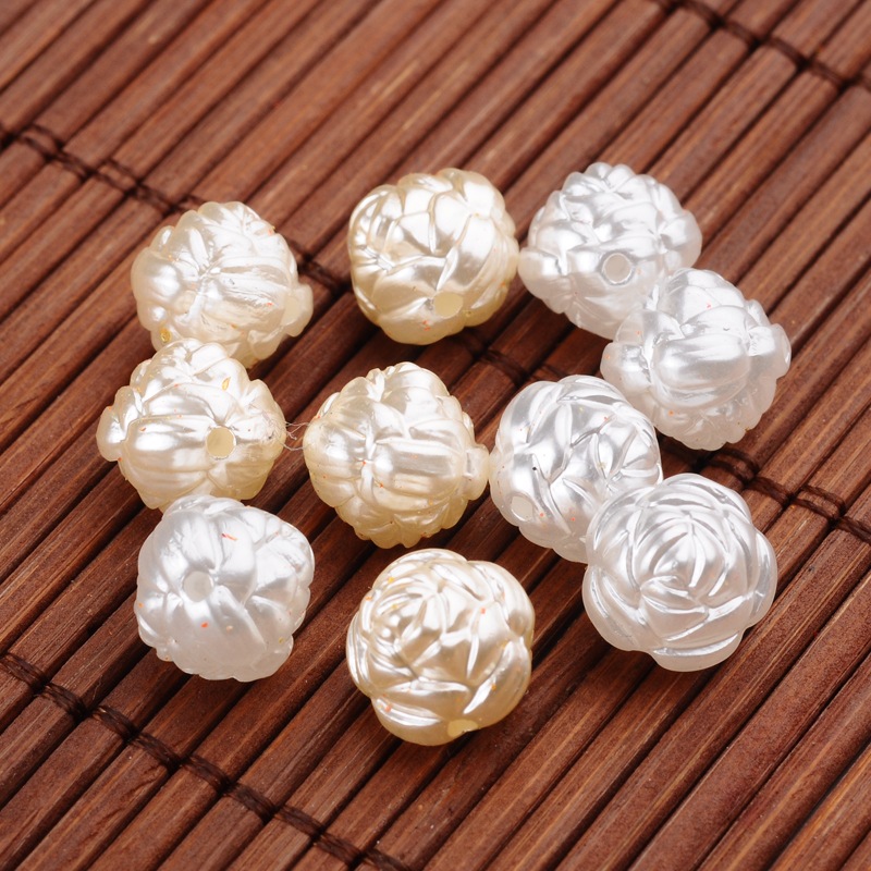 PandaHall Flower Imitation Pearl Acrylic Beads, Mixed Color, 10x10mm, Hole: 1mm; about 1110pcs/500g Acrylic Flower Multicolor