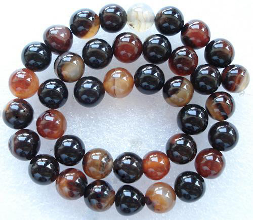 PandaHall Natural Miracle Agate Beads, Round, Dyed & Heated, Colorful, 10mm, Hole: 1.5mm; 16" Natural Agate Round