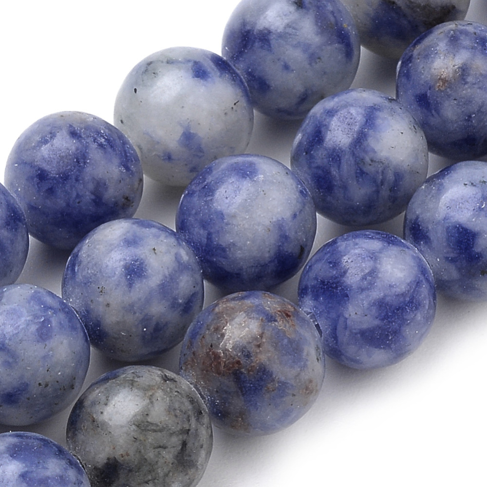 PandaHall Natural Brazil Sodalite Beads Strands, Round, 6mm, Hole: 1mm; about 70pcs/strand, 15.7" Sodalite Round