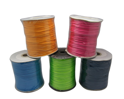PandaHall Korean Wax Polyester Cord, Mixed Color, 2mm; about 90yards/roll Waxed Polyester Cord Multicolor