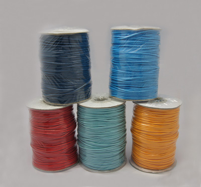 PandaHall Korea Waxed Cord, Waxed Polyester Cord, Mixed Color, 1.5mm; about 80~85m/roll Waxed Polyester Cord Multicolor