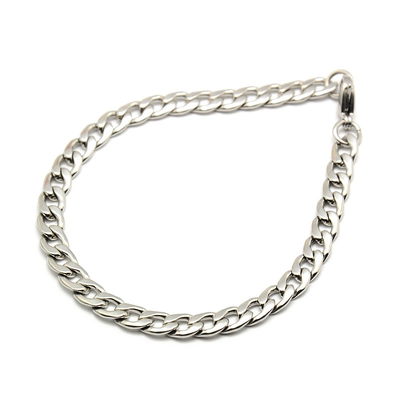 PandaHall 304 Stainless Steel Curb Chain/Twisted Chain Bracelets, with Lobster Claw Clasps, Stainless Steel Color, 8-1/8"(205mm); 65mm...