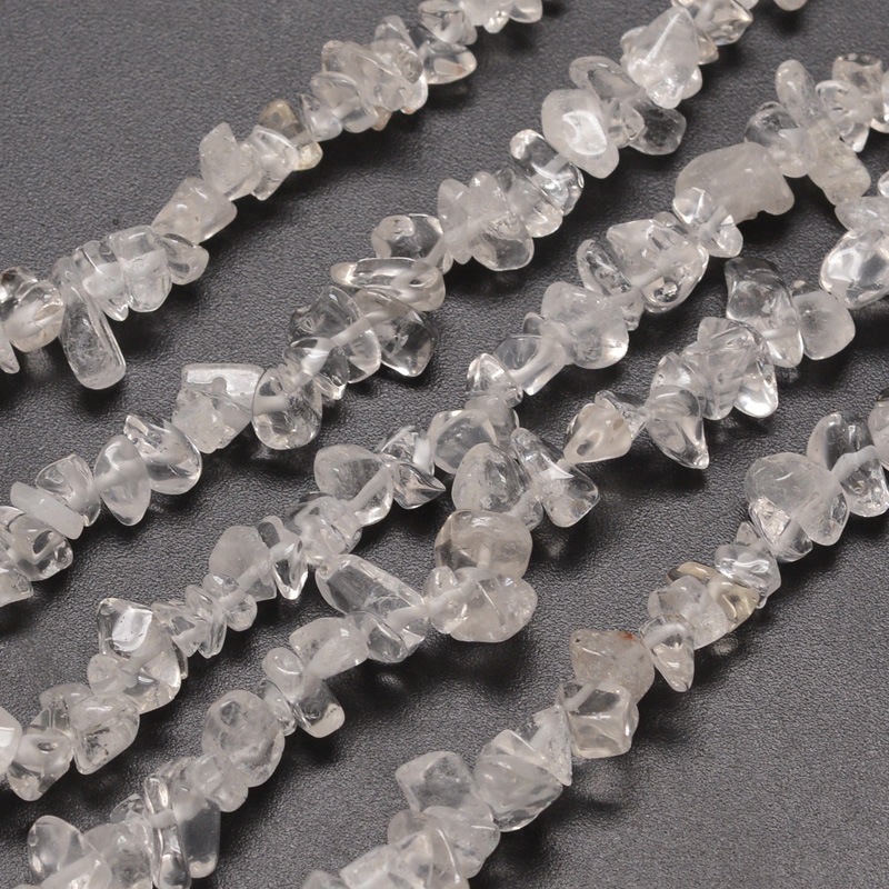 PandaHall Natural Quartz Crystal Chip Bead Strands, 5~8x5~8mm, Hole: 1mm; about 31.5" Quartz Crystal Chip Clear