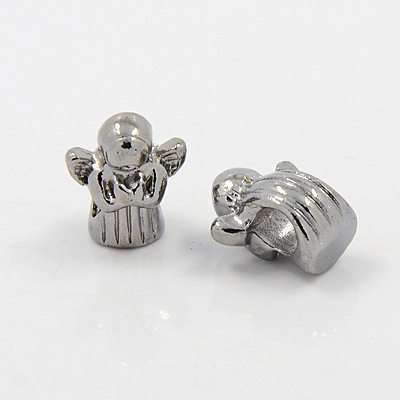 PandaHall Metal Alloy European Beads, Lead Free & Cadmium Free & Nickel Free, Angel, Gunmetal, about 13mm long, 11mm wide, 8mm thick, hole...