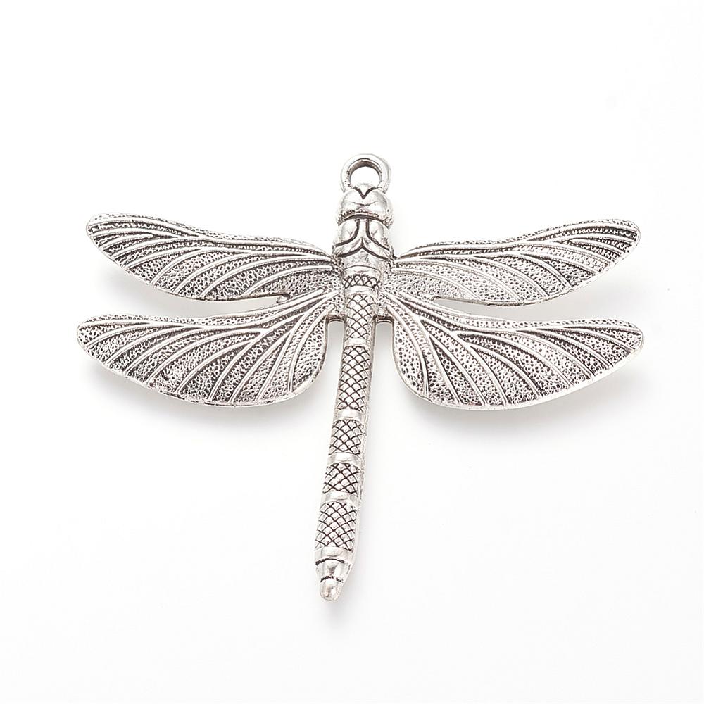 PandaHall Tibetan Style Alloy Big Pendants, Dragonfly, Cadmium Free & Lead Free, Antique Silver, 63.5x72x5.5mm, Hole: 3.5mm; about...
