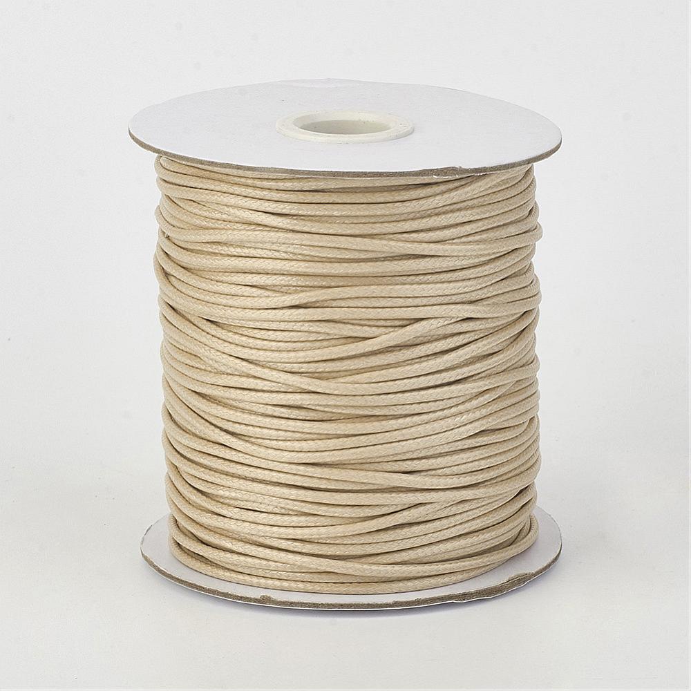 PandaHall Environmental Korean Waxed Polyester Cord, BurlyWood, 1mm; about 200yards/roll(182.88m/roll) Waxed Polyester Cord Orange