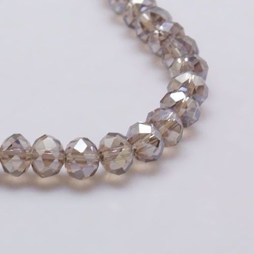 PandaHall Electroplate Glass Bead Strands, AB Color, Faceted, Rondelle, Gray, 4x3mm, Hole: 1mm; about 149pcs/strand, 18.1" Glass Rondelle...