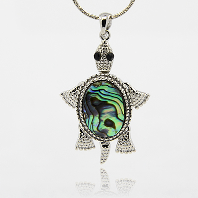 PandaHall Abalone/Paua Shell Pendants, with Brass Pendant Settings, Tortoise, Platinum, 42x26x6mm, Hole: 3.5x5mm Paua Shell Tortoise
