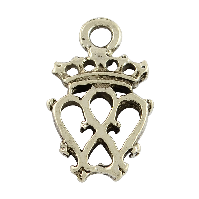 PandaHall Tibetan Style Alloy Crown   Pendants,  Nickel Free & Lead Free, Antique Silver, 19x11.5x2mm, Hole: 2mm; about 850pcs/1000g Alloy...