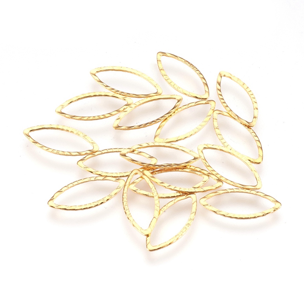 PandaHall 304 Stainless Steel Linking Rings, Horse Eye, Golden, 18x8x0.5mm Stainless Steel Horse Eye