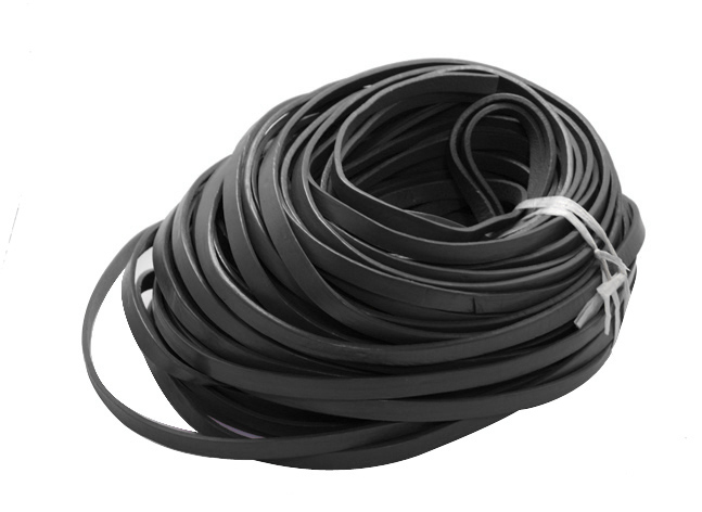 PandaHall Cowhide Leather Cord, Leather Jewelry Cord, Black, 10x2.5mm Cowhide Black