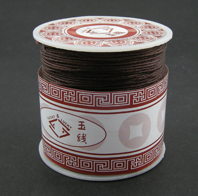 PandaHall Nylon Thread Cord, DIY Material for Jewerly Making, Coffee, 1mm; about 35m/roll Nylon Brown