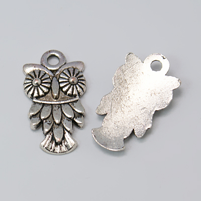 PandaHall Tibetan Style Pendants, Lead Free and Nickel Free, Halloween, Owl, Antique Silver, 20x11x3mm, Hole: 2mm Alloy Owl
