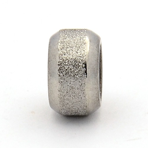 PandaHall Stainless Steel Stardust Beads, Large Hole Rondelle Beads, Stainless Steel Color, 11x6mm, Hole: 6mm Stainless Steel Rondelle