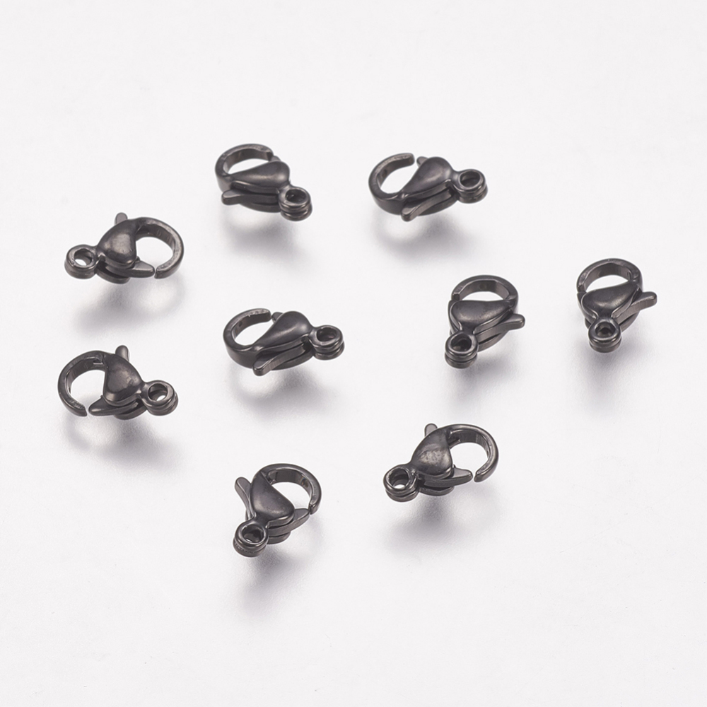 PandaHall 304 Stainless Steel Lobster Claw Clasps, Gunmetal, 9x6x3mm Stainless Steel Others