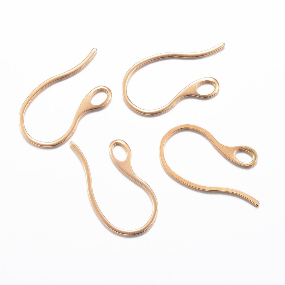 PandaHall 304 Stainless Steel Earring Hooks, Golden, 22x11.5x1mm, Hole: 2.5x3.5mm Stainless Steel