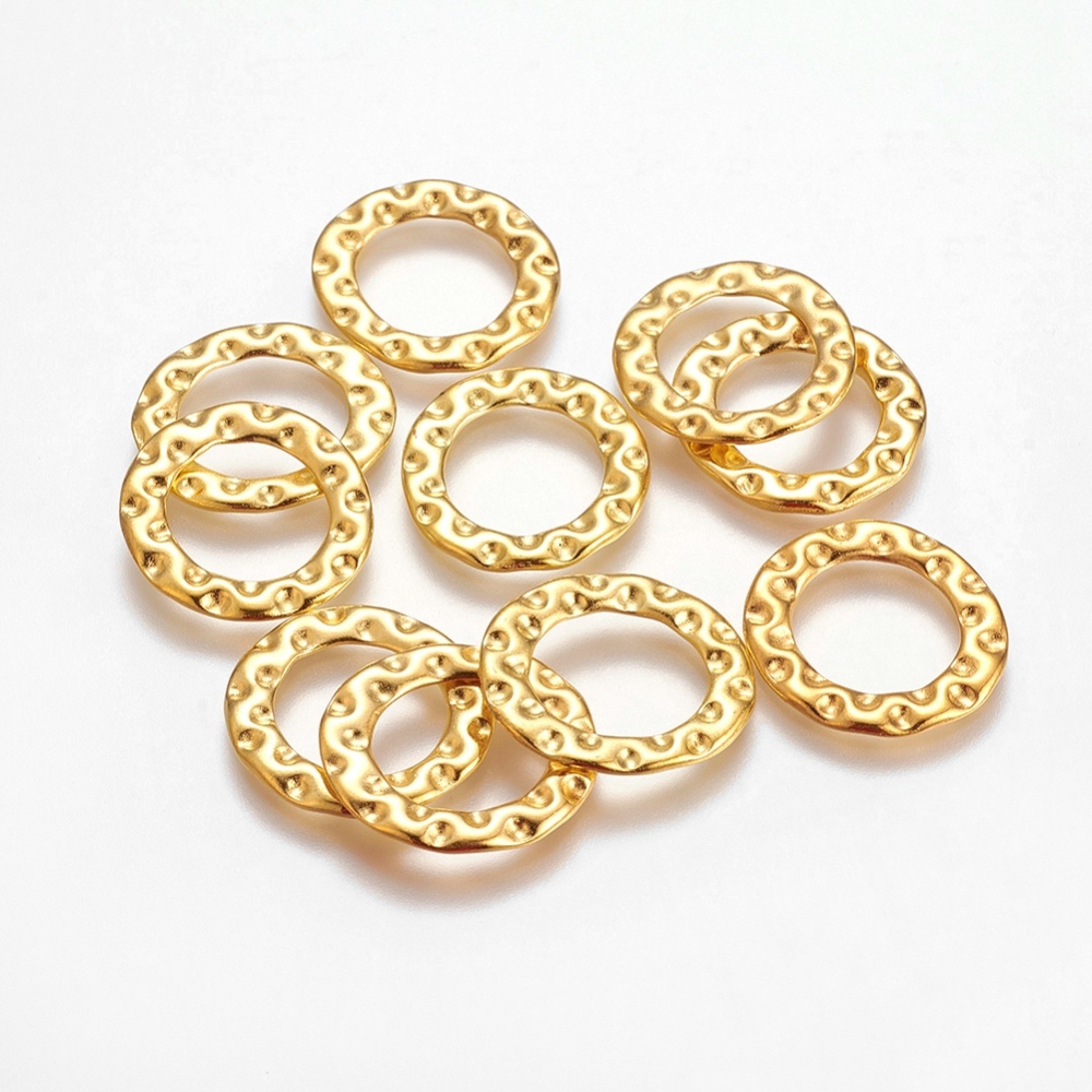 PandaHall Tibetan Style Linking Rings, Lead Free, Nickel Free and Cadmium Free, Rondelle, Golden, about 24mm long, 22mm wide, 2mm thick...