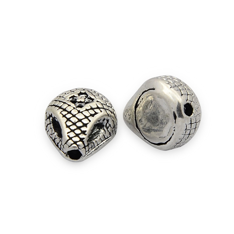 PandaHall Brass Beads, Snake Head, Nickel Free, Antique Silver, 13x11x7mm, Hole: 1mm Brass Snake