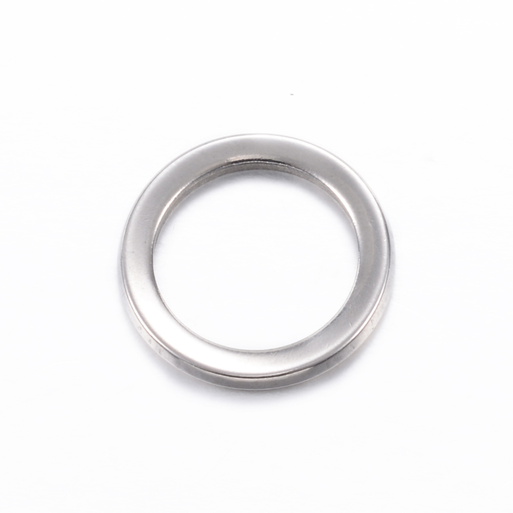 PandaHall 304 Stainless Steel Linking Rings, Ring, Stainless Steel Color, 11x1mm Stainless Steel Ring