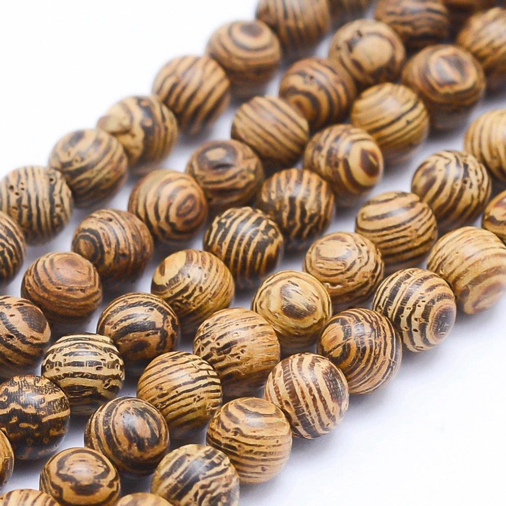 PandaHall Natural Sandalwood Beads Strands, Round, Dyed, 10mm, Hole: 1mm; about 39pcs/strand, 15.55''(39.5cm) Wood Round Orange