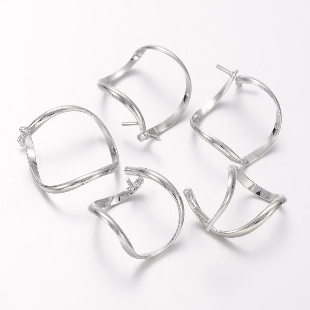 PandaHall Platinum Tone Brass Pinch Bails, Ice Pick, Nickel Free, about 11~12mm wide, 17~19mm long Brass