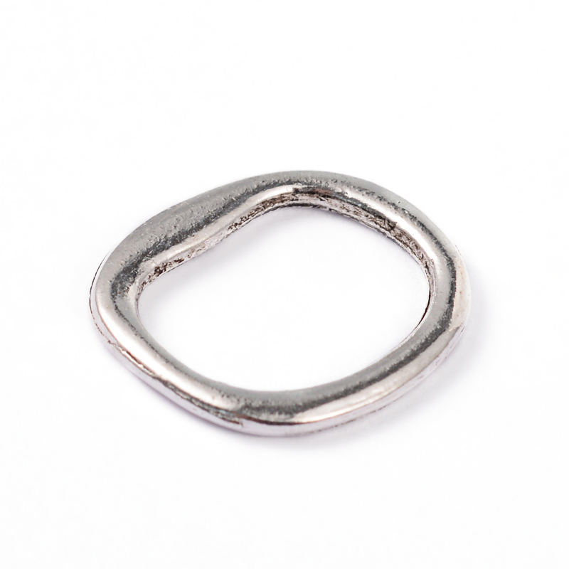 PandaHall Tibetan Style Alloy Linking Rings, Lead Free & Cadmium Free, Antique Silver, 12.5x11.5x1mm Alloy Ring