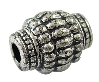 PandaHall Antique Silver Acrylic Beads, Barrel, 16mm long, 13mm wide, hole: 4mm Acrylic Barrel