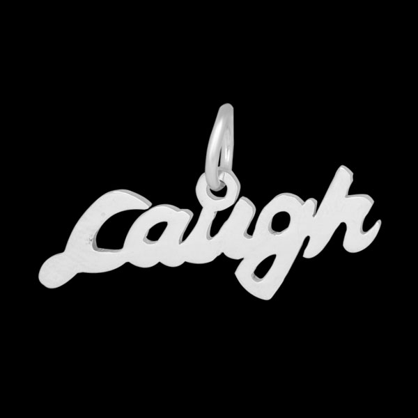 PandaHall Word Laugh 316 Stainless Steel Pendants, Stainless Steel Color, 10.5x28x1.5mm, Hole: 5mm Stainless Steel Word