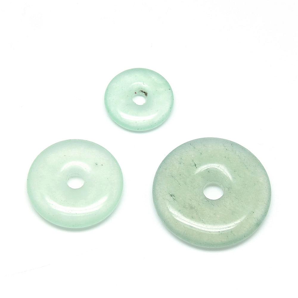 PandaHall Natural Jade Pendants, Donut/Pi Disc, Dyed, 15~30x3~5mm, Hole: 3~5mm Other Jade Donut