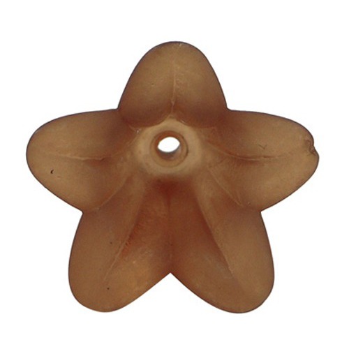 PandaHall Chocolate Frosted Transparent Acrylic Flower Beads, about 16mm in diameter,12mm thick, hole: 1.5mm Acrylic Flower Brown