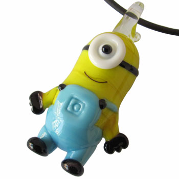 PandaHall Handmade Lampwork Pendants, Robot, Colorful, 54x32mm, Hole: 6mm Lampwork Human