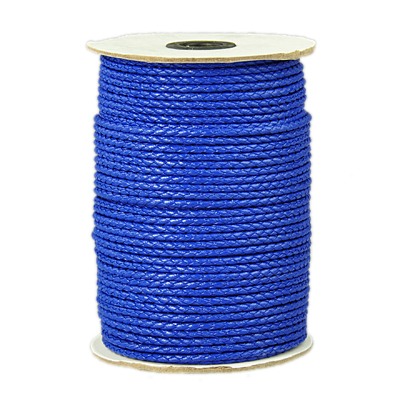 PandaHall Korean PU Cord, Blue, 3mm, about 100yards/roll Imitation Leather Blue