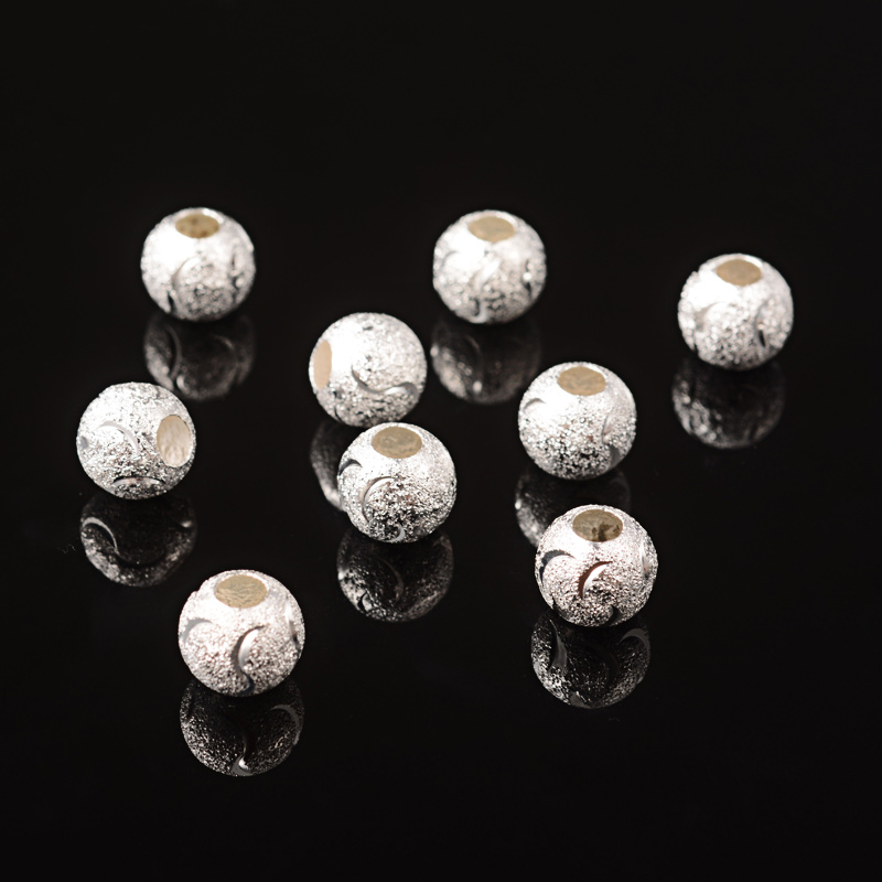 PandaHall Brass Jewelry Findings, Beads, Silver Color, about 10mm in diameter, 9mm thick, Hole: 3.5mm Brass Round Silver