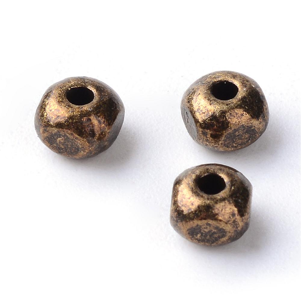 PandaHall Tibetan Style Alloy Bead Spacers, Cadmium Free & Nickel Free & Lead Free, Antique Bronze, 4.5x4.5x3.5mm, Hole: 1mm; about...